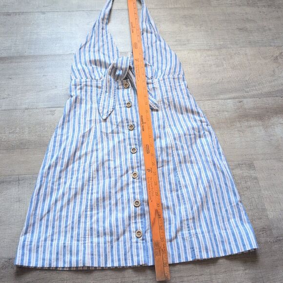 Windsor Womens Size M? Pretty In Italy Halter Button Striped Mini DressBlue - Picture 5 of 7